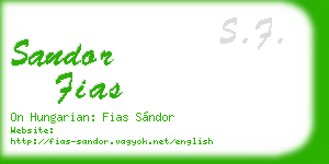 sandor fias business card